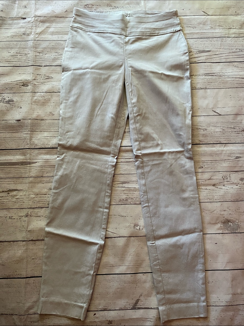 Style and Co Women's Light Gray Slim Stretch Pull-On Pants Size S
